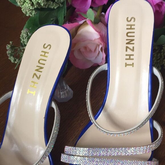 Rhinestone Strap Clear Heels - Picture 8 of 9